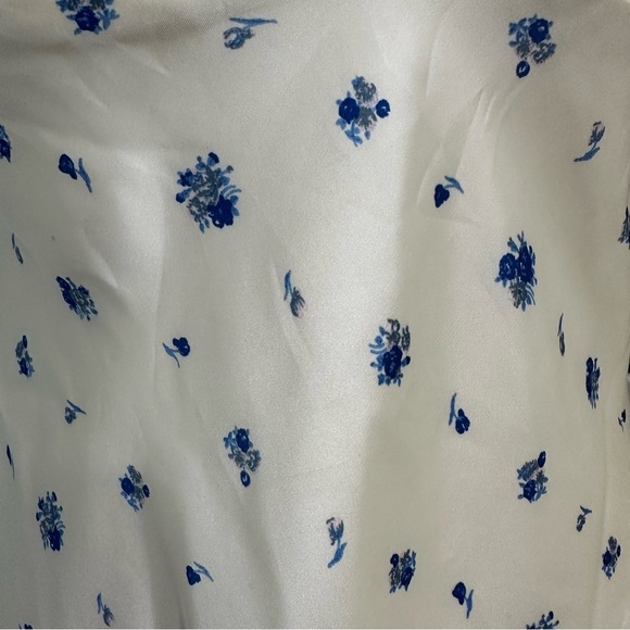 Zara Babydoll Mini Floral Dress SZ Medium Cream Blue Cottagecore GUC READ - Picture 3 of 8